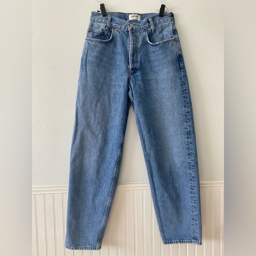 Agolde Woman  Tapered Baggy Blue Jeans size 26